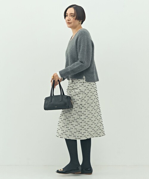 NOLLEY’S（ノーリーズ）の「《セットアップ対応》ウォッシャブルリボンジャガードAラインスカート（スカート・レディース・ベージュ系その他/ブラック系その他・36/38）」の7枚目の写真