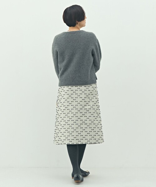 NOLLEY’S（ノーリーズ）の「《セットアップ対応》ウォッシャブルリボンジャガードAラインスカート（スカート・レディース・ベージュ系その他/ブラック系その他・36/38）」の9枚目の写真