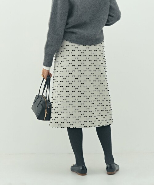 NOLLEY’S（ノーリーズ）の「《セットアップ対応》ウォッシャブルリボンジャガードAラインスカート（スカート・レディース・ベージュ系その他/ブラック系その他・36/38）」の11枚目の写真