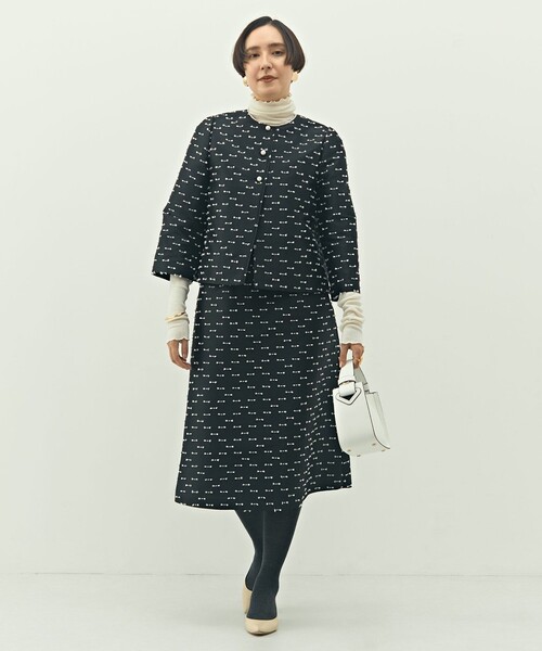 NOLLEY’S（ノーリーズ）の「《セットアップ対応》ウォッシャブルリボンジャガードAラインスカート（スカート・レディース・ベージュ系その他/ブラック系その他・36/38）」の13枚目の写真