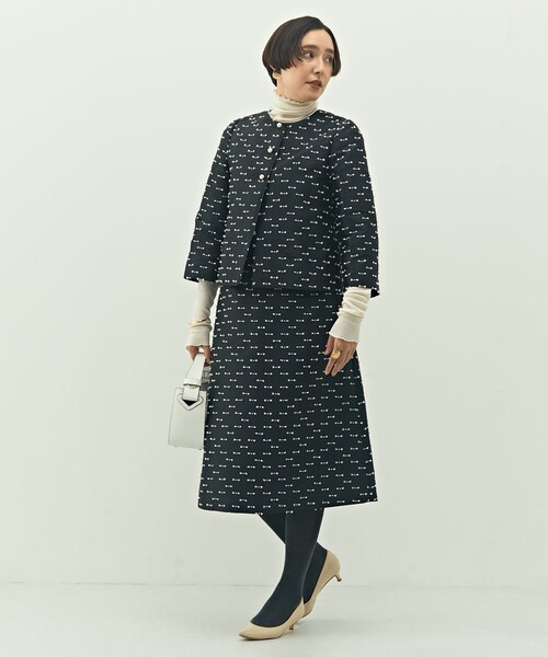 NOLLEY’S（ノーリーズ）の「《セットアップ対応》ウォッシャブルリボンジャガードAラインスカート（スカート・レディース・ベージュ系その他/ブラック系その他・36/38）」の17枚目の写真