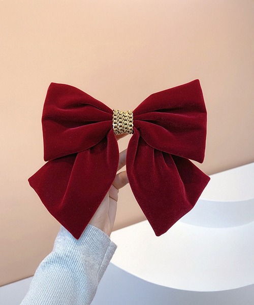 IRADOWL（アイラドール）の「ゴールドチェーンビジューリボンバレッタ（バレッタ/ヘアクリップ・レディース・レッド/ブラック・FREE）」の6枚目の写真