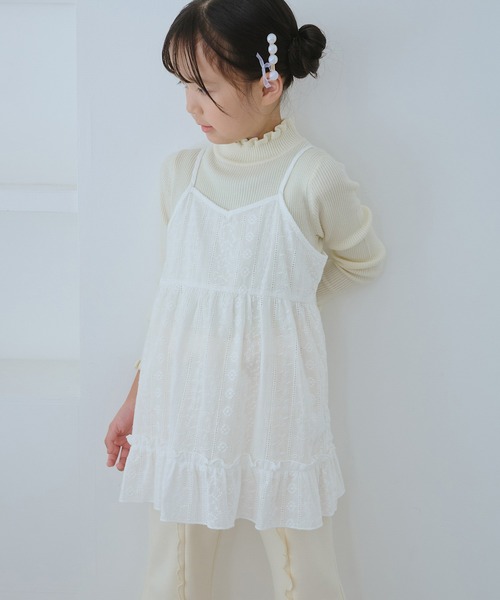 ROPE' PICNIC（ロペピクニック）の「【KIDS/キッズ】レースチュニックワンピース（ワンピース・キッズ・ホワイト/オフホワイト・S/L/M）」の2枚目の写真