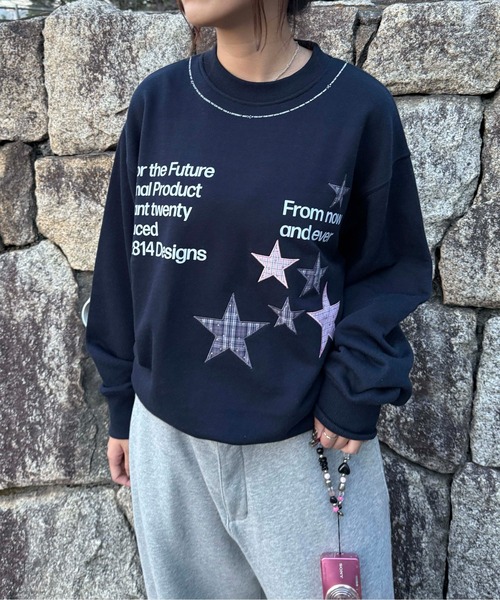 sedacle(セダクル)の「ラインストーンチェックアップリケトップス(Tシャツ/カットソー・メンズ・グレー/ネイビー/ブラック・SMALL/MEDIUM/LARGE)」の10枚目の写真
