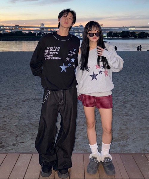 sedacle(セダクル)の「ラインストーンチェックアップリケトップス(Tシャツ/カットソー・メンズ・グレー/ネイビー/ブラック・SMALL/MEDIUM/LARGE)」の22枚目の写真