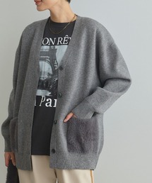 CROSS FUNCTION | 《洗える》サマ美え ファーポケットVネックカーディガン【CROSS FUNCTION/クロスファンクション】(カーディガン/ボレロ)