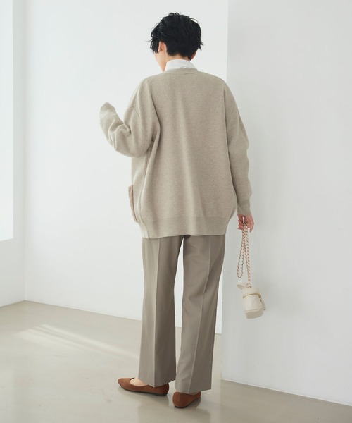 CROSS FUNCTION（クロスファンクション）の「《洗える》サマ美え ファーポケットVネックカーディガン【CROSS FUNCTION/クロスファンクション】（カーディガン/ボレロ・レディース・チャコールグレー/オフホワイト/グレイッシュベージュ・M/LL/L）」の11枚目の写真