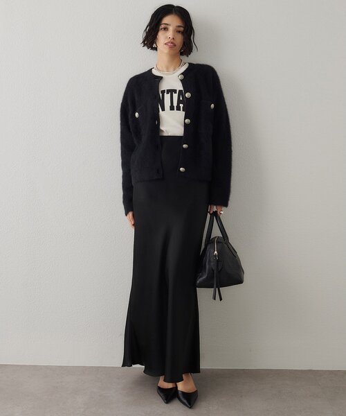 Whim Gazette（ウィムガゼット）の「サテンフレアスカート（スカート・レディース・ブラック/オフホワイト・38/36）」の7枚目の写真