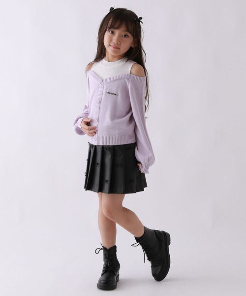 repipi armario（レピピ アルマリオ）の「【10C REPIPI】フェイクレザーリボンスカート（スカート・キッズ・ブラック・130/120/110）」の6枚目の写真