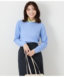 NEWYORKER（ニューヨーカー）の「コンパクトギザコットン ケーブルクルーネックプルオーバー（ニット/セーター）」