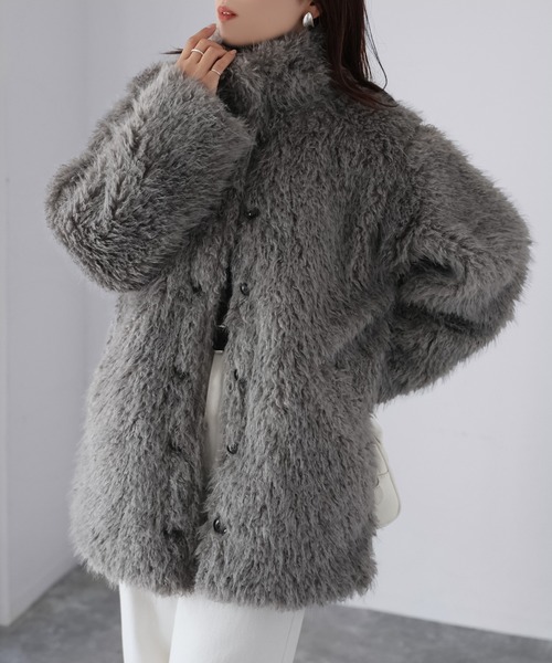 セール】ミドル丈フェイクファーAラインコート（その他アウター