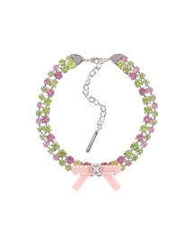 RUBBER BOW GEMSTONE NECKLACE