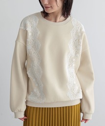 n'OrLABEL（ノアールレーベル）の「『レーステープ裏起毛プルオーバー』（スウェット）」