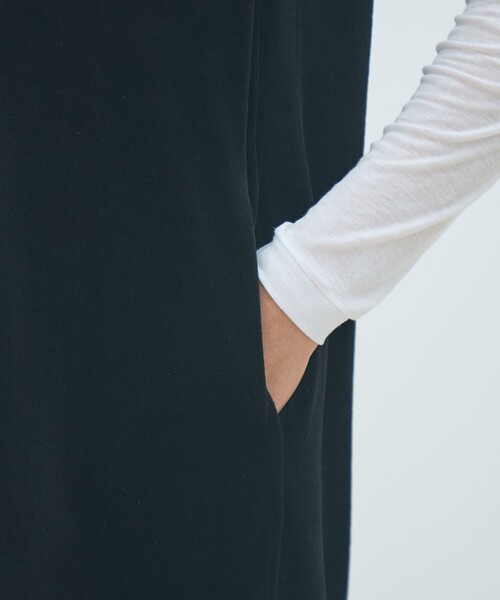 MACPHEE（マカフィー）の「コットンポリエステルベロア Vネックワンピース（ワンピース・レディース・カーキ/ブラック・36）」の8枚目の写真