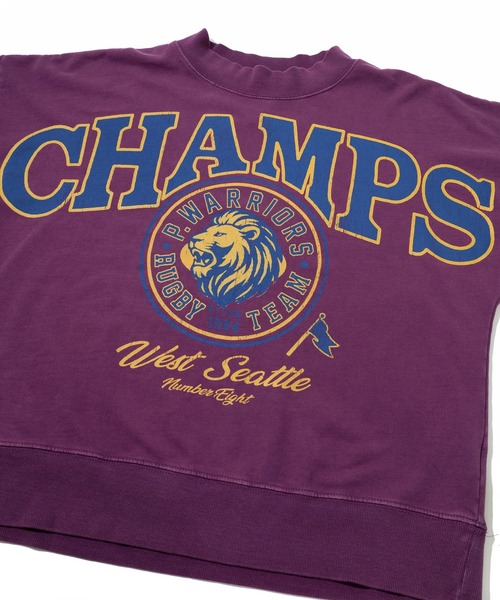 CUBE SUGAR（キューブシュガー）の「CUBE SUGAR/キューブシュガー　裏毛パウダー加工BigプリントPO（スウェット・レディース・パープル/グリーン・FREE）」の4枚目の写真