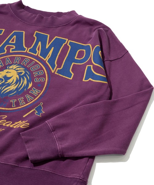 CUBE SUGAR（キューブシュガー）の「CUBE SUGAR/キューブシュガー　裏毛パウダー加工BigプリントPO（スウェット・レディース・パープル/グリーン・FREE）」の6枚目の写真