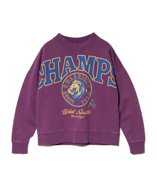 CUBE SUGAR（キューブシュガー）の「CUBE SUGAR/キューブシュガー　裏毛パウダー加工BigプリントPO（スウェット・レディース・パープル/グリーン・FREE）」の9枚目の写真