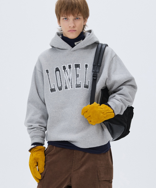 NOHANT(ノアン)の「LONELY/LOVELY FLUFF CUT OFF HOODIE GRAY(パーカー・メンズ・ライトグレー・SMALL/MEDIUM/LARGE)」の1枚目の写真