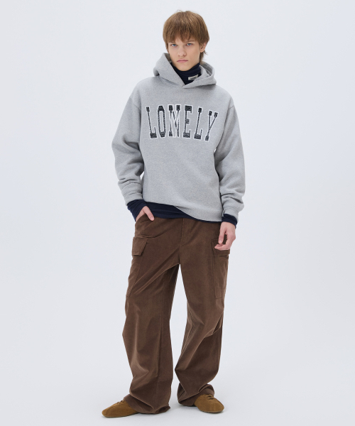 NOHANT(ノアン)の「LONELY/LOVELY FLUFF CUT OFF HOODIE GRAY(パーカー・メンズ・ライトグレー・SMALL/MEDIUM/LARGE)」の2枚目の写真
