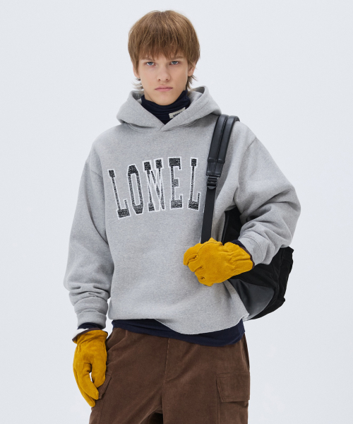 NOHANT(ノアン)の「LONELY/LOVELY FLUFF CUT OFF HOODIE GRAY(パーカー・メンズ・ライトグレー・SMALL/MEDIUM/LARGE)」の3枚目の写真