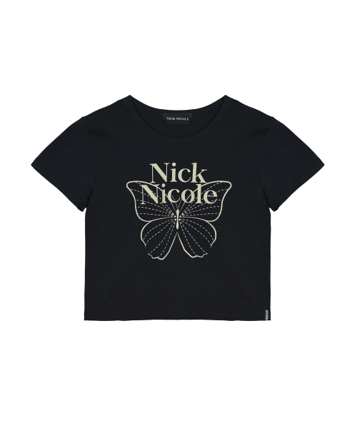 NICK&NICOLE(ニックアンドニコール)の「BUTTERFLY SIGNATURE CROP TOP_BLACK CREAM(Tシャツ/カットソー・レディース・その他・FREE)」の5枚目の写真