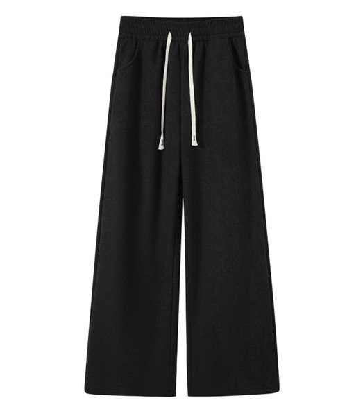 DAY CLOSET（デイ クローゼット）の「【裏起毛/大きいサイズ有/ゴム入り/調節紐付き】冬もぽかぽか。コーデュロイイージーワイドパンツ レディース（その他パンツ・レディース・ダークグレー/ブラウン/ブラック/アイボリー・L/M/XL/S）」の9枚目の写真