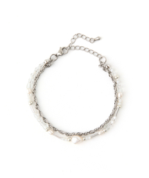 DNSR | Layered Beaded Bracelet White(ブレスレット)
