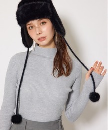 rienda（リエンダ）の「フェイクファー2WAYパイロット帽子 秋服 冬服（ニットキャップ/ビーニー）」