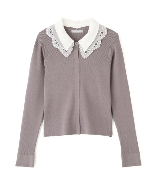 JILL by JILL STUART（ジルバイジルスチュアート）の「◇レース衿レイヤードニット（ニット/セーター・レディース・ホワイト/ブラック/グレー・FREE）」の14枚目の写真