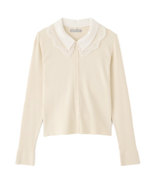 JILL by JILL STUART（ジルバイジルスチュアート）の「◇レース衿レイヤードニット（ニット/セーター・レディース・ホワイト/ブラック/グレー・FREE）」の17枚目の写真