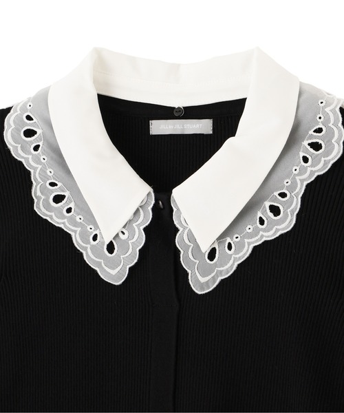 JILL by JILL STUART（ジルバイジルスチュアート）の「◇レース衿レイヤードニット（ニット/セーター・レディース・ホワイト/ブラック/グレー・FREE）」の21枚目の写真