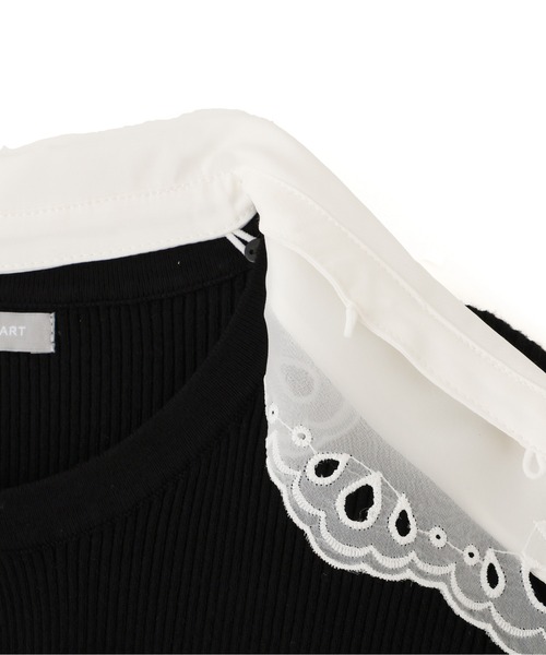 JILL by JILL STUART（ジルバイジルスチュアート）の「◇レース衿レイヤードニット（ニット/セーター・レディース・ホワイト/ブラック/グレー・FREE）」の22枚目の写真