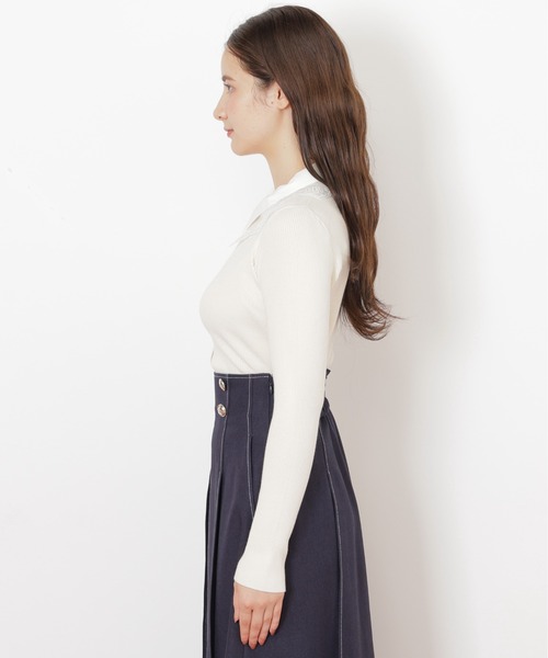 JILL by JILL STUART（ジルバイジルスチュアート）の「◇レース衿レイヤードニット（ニット/セーター・レディース・ホワイト/ブラック/グレー・FREE）」の15枚目の写真