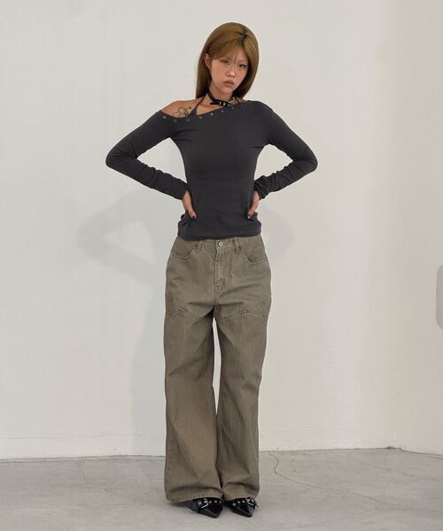Midnight Move（ミッドナイトムーブ）の「hb rivet pants (brown)（その他パンツ・レディース・その他・SMALL/MEDIUM）」の7枚目の写真
