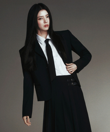 MUSINSA STANDARD WOMAN(VTX^_[hE[})Women's Silk Slash Cut Tie [Black](lN^C)