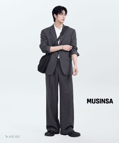 MUSINSA STANDARD（ムシンサスタンダード）の「[クールタンダード] リラックスドベーシックブレザー [グレー]（テーラードジャケット・メンズ・その他・MEDIUM/LARGE/X-LARGE/XX-LARGE）」の11枚目の写真