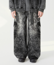 TRILLION（トリリオン）の「Front Washing Wide Denim Pants_YELLOW BLACK（デニムパンツ）」