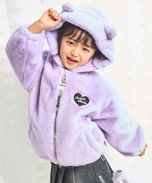 ANAP kids（アナップキッズ）の「ワッペンロゴ ネコ耳フードファー