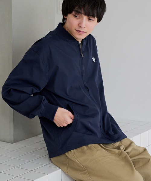 U.S. POLO ASSN.(ユーエスポロアッスン)の「【U.S. POLO ASSN.】ストレッチ リブ ブルゾン(ブルゾン・メンズ・ネイビー/アイボリー・M)」の2枚目の写真