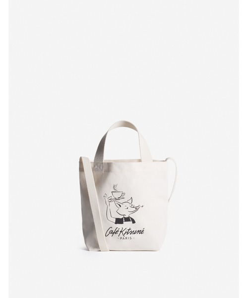 Maison Kitsune(メゾンキツネ)の「BARISTA FOX MINI TOTE(トートバッグ・メンズ・クリーム・U)」の1枚目の写真