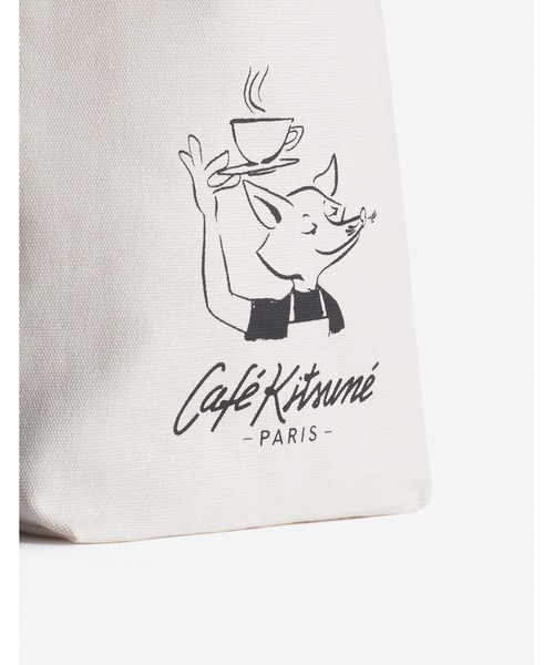 Maison Kitsune(メゾンキツネ)の「BARISTA FOX MINI TOTE(トートバッグ・メンズ・クリーム・U)」の5枚目の写真
