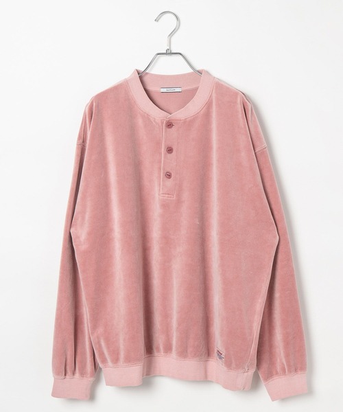 BAYFLOW(ベイフロー)の「ベロアヘンリーネックプルオーバー(Tシャツ/カットソー・メンズ・チャコール/グリーン/ピンク・MEDIUM/LARGE)」の15枚目の写真
