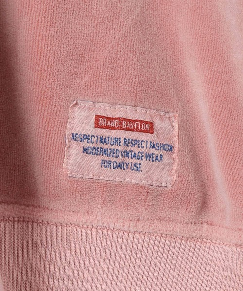 BAYFLOW(ベイフロー)の「ベロアヘンリーネックプルオーバー(Tシャツ/カットソー・メンズ・チャコール/グリーン/ピンク・MEDIUM/LARGE)」の17枚目の写真