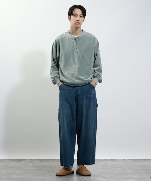 BAYFLOW(ベイフロー)の「ベロアヘンリーネックプルオーバー(Tシャツ/カットソー・メンズ・チャコール/グリーン/ピンク・MEDIUM/LARGE)」の21枚目の写真