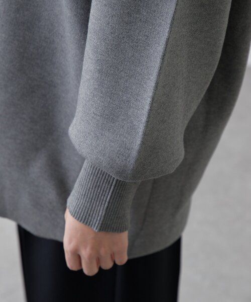 Lui's（ルイス）の「ハーフZIPミディ丈ニット（ニット/セーター・レディース・ライトグレー/チャコールグレー/ブラック・FREE）」の9枚目の写真