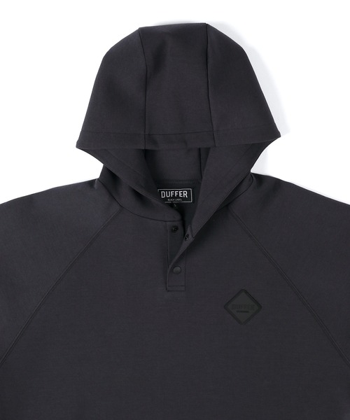 The DUFFER of ST.GEORGE（ザダファーオブセントジョージ）の「〔BLACK LABEL〕"SORONA" HENLEY PO PARKA：セットアップ ダンボールニット ヘンリーネック パーカー（パーカー・メンズ・ライトグレー/グレー/ブラック・MEDIUM/SMALL/X-LARGE/LARGE）」の6枚目の写真