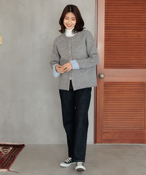 FOUND GOOD（ファウンドグッド）の「WフェイスハイショクニットCD（カーディガン/ボレロ・レディース・ベージュ/ブラウン系5/グレー系5/ブラック・L/M/S）」の9枚目の写真