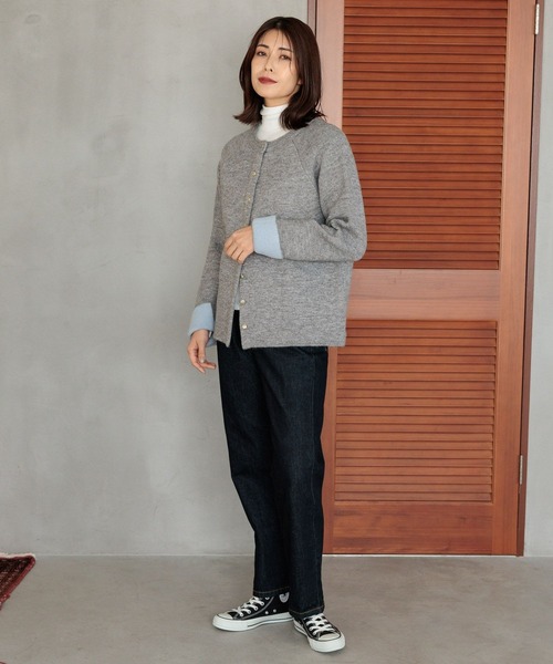 FOUND GOOD（ファウンドグッド）の「WフェイスハイショクニットCD（カーディガン/ボレロ・レディース・ベージュ/ブラウン系5/グレー系5/ブラック・L/M/S）」の10枚目の写真