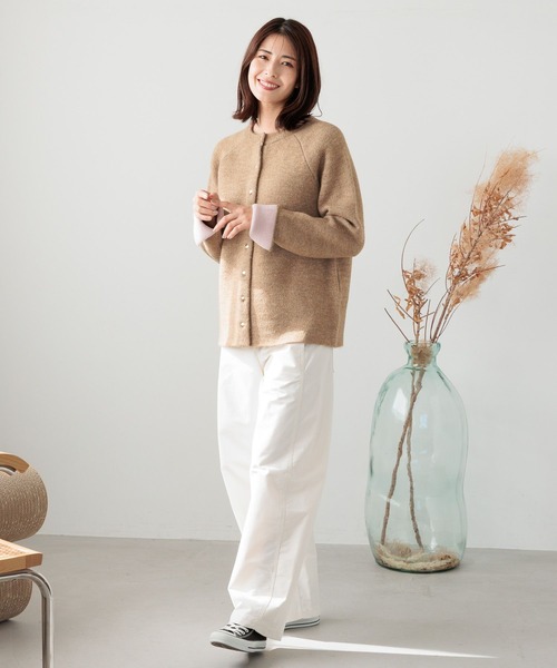 FOUND GOOD（ファウンドグッド）の「WフェイスハイショクニットCD（カーディガン/ボレロ・レディース・ベージュ/ブラウン系5/グレー系5/ブラック・L/M/S）」の18枚目の写真