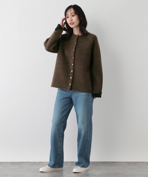 FOUND GOOD（ファウンドグッド）の「WフェイスハイショクニットCD（カーディガン/ボレロ・レディース・ベージュ/ブラウン系5/グレー系5/ブラック・L/M/S）」の22枚目の写真